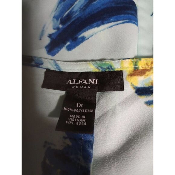 Alfani‎ Blouse Ladies 1x Color block Sleeveless Floral - Picture 4 of 8